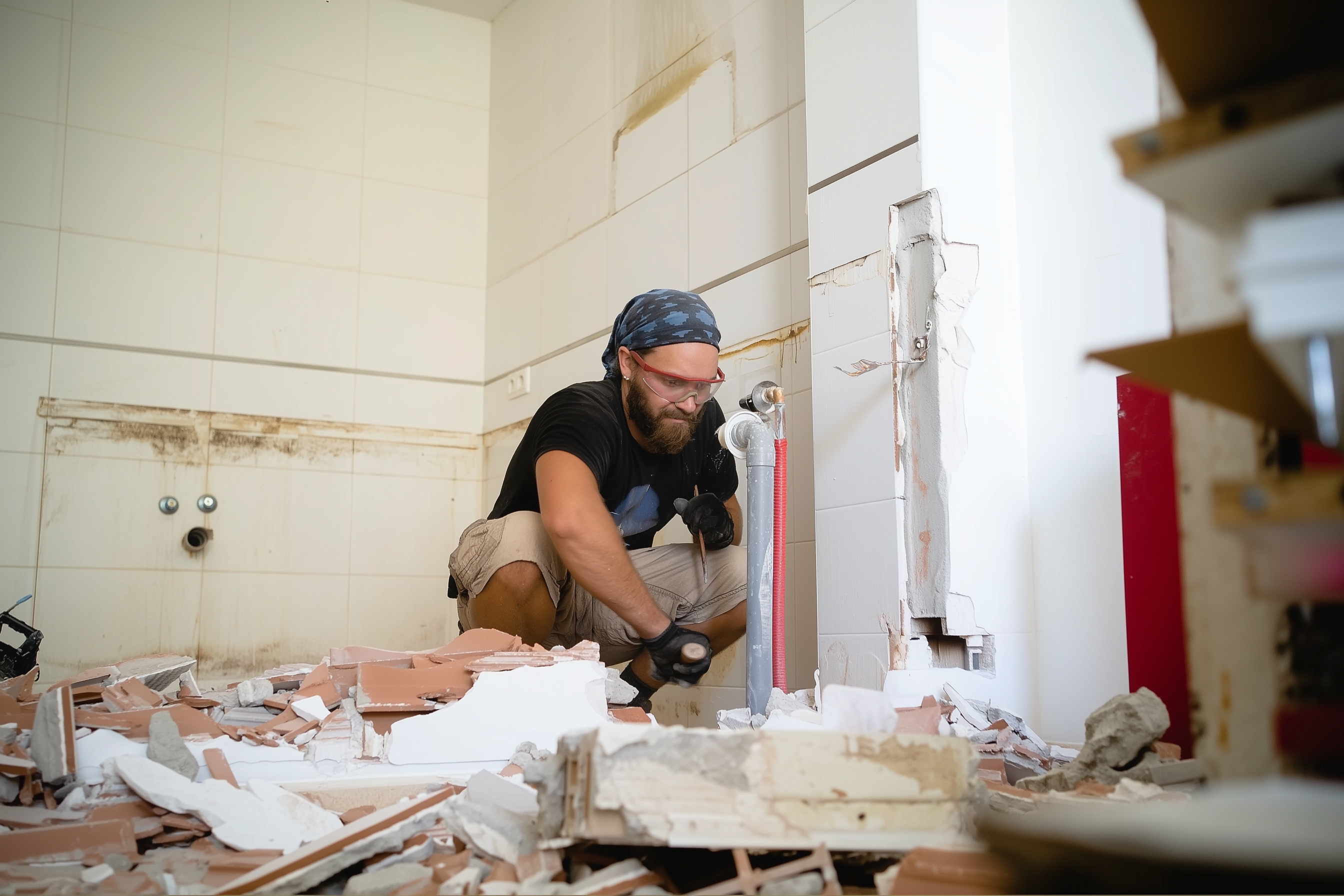 Professional bathroom remodeling process